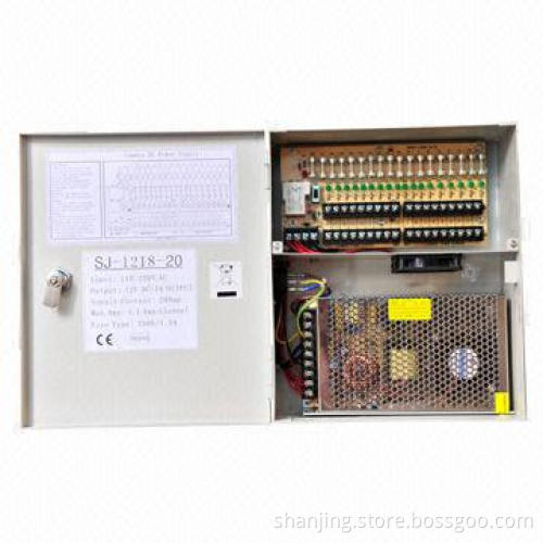 Switching Power Supply with Short-circuit Protection, Interchangeable Fuse, 10A/120W/18 Channels